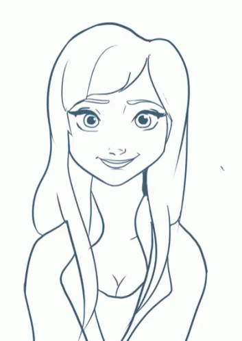 the drawing of a girl with very long hair
