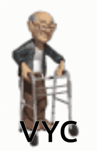 blue animated character standing next to a medical cart