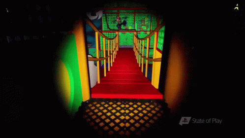 a 3d rendering shows what stairs are lit up at night