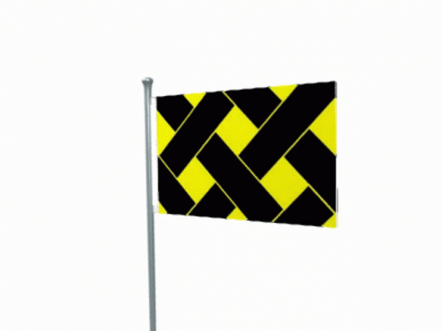 an image of a blue and black flag on top of pole