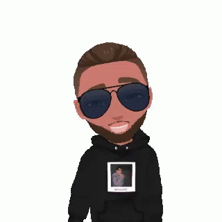 an avatar of a man in black and sunglasses