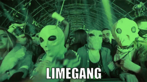 people in masks at a club or party