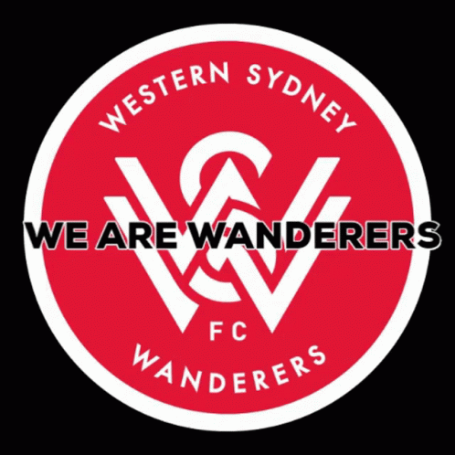a blue and white circular badge with the words we are wanderers