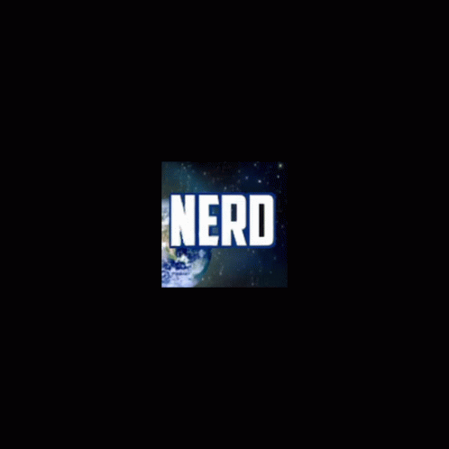 nerd word in front of a black background