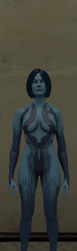 an animated image of a woman's body wearing no pants