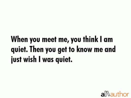 a quote that says when you met me, you think i am quiet