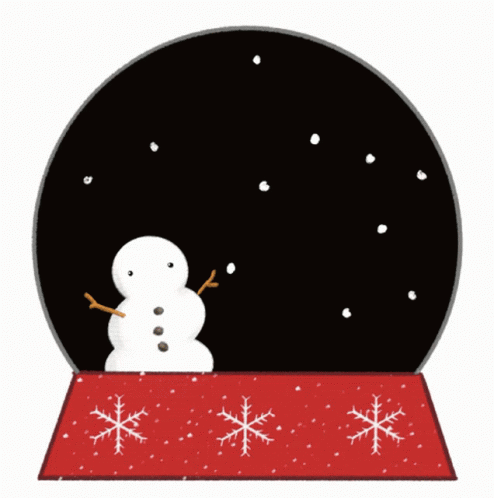 a snow globe filled with snow and stars