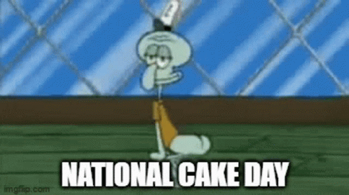 cartoon animated picture of national cake day