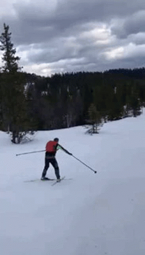there is an image of a man skiing
