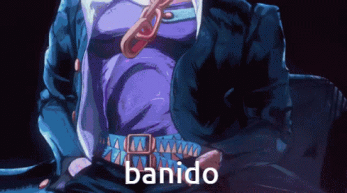 a anime character sits down with the words bandado