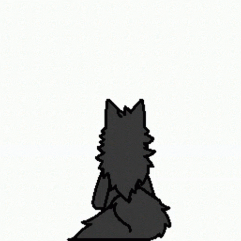 a black and white silhouette of a black dog