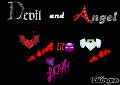a poster that has been designed for devil and angel