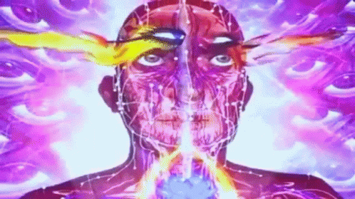 an art image of a person in a psychedelic manner