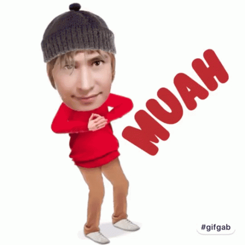 a digital animation of a man in a wooly cap, sweater and sweatpants, with the words mahi written across it