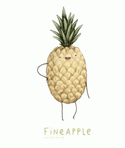 a pineapple is with its eyes closed