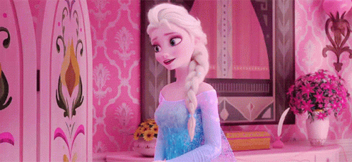 an animated doll has blonde hair and wears a princess costume