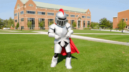 the 3d image shows a young man wearing a full armor and with a blue cape in his hands