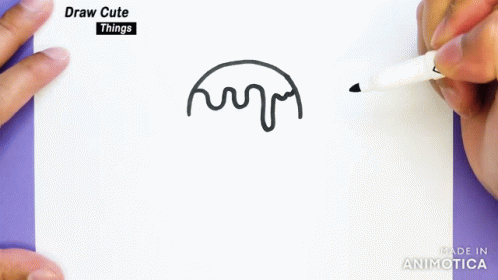 drawing an umbrella in a white piece of paper