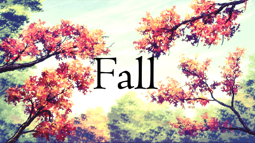 a digital painting of the word fall in front of trees