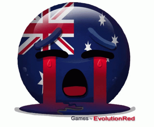 a chocolate - covered ball with the flag of australia's faces is showing