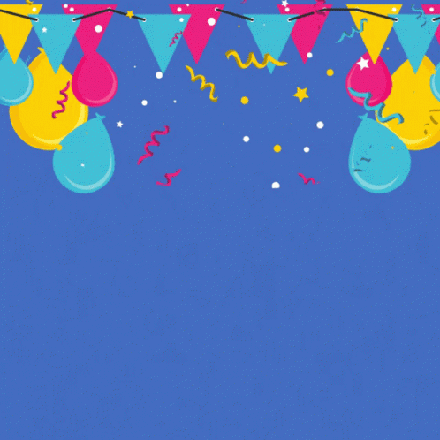 a cartoon image of an orange background with some balloons