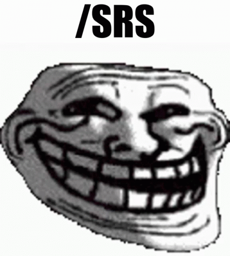 an image of a troll face with the text shs