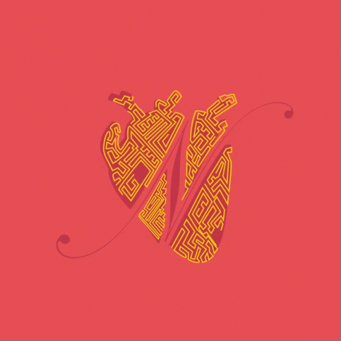a graphic style of the letter w with an ornate ornament in the shape of a heart
