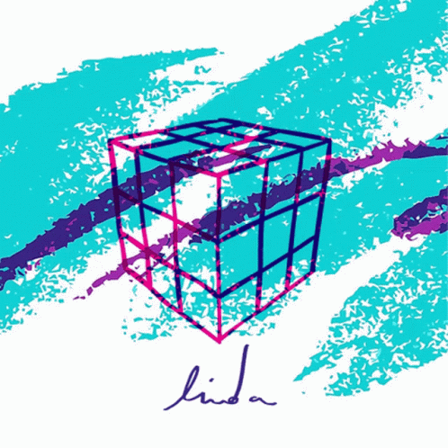 the drawing shows a cube with lines over it