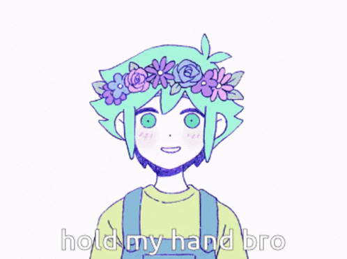 a drawing of a girl with a flower crown on her head