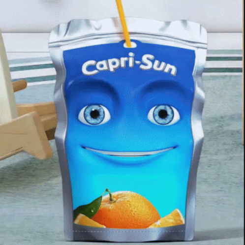 a drink carton with a cartoon face on it