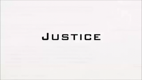 justice title is depicted in the white background