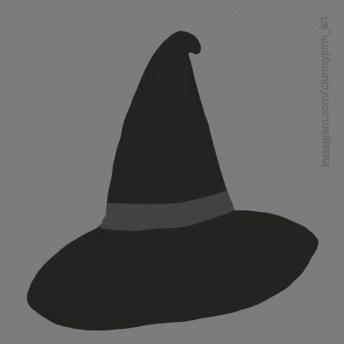 a witches hat on gray background