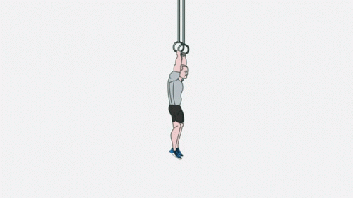 a man standing on a wire, dangling upside down