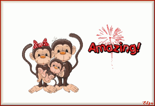 three monkeys with hats and the words amazing