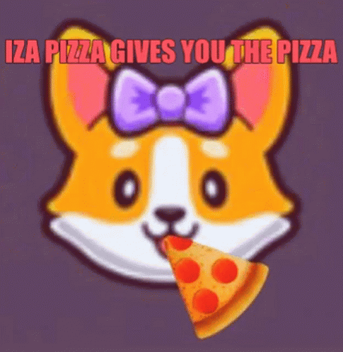 a cat with a pink bow and a piece of pizza