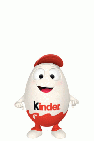 a cartoon egg wearing a hat stands with one hand out and arms out