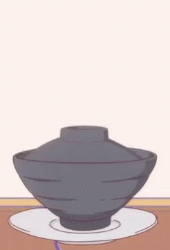 a drawing of a vase on a plate