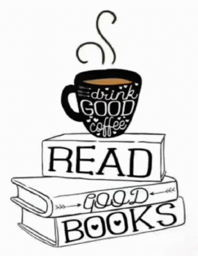 a coffee cup and books on top of each other