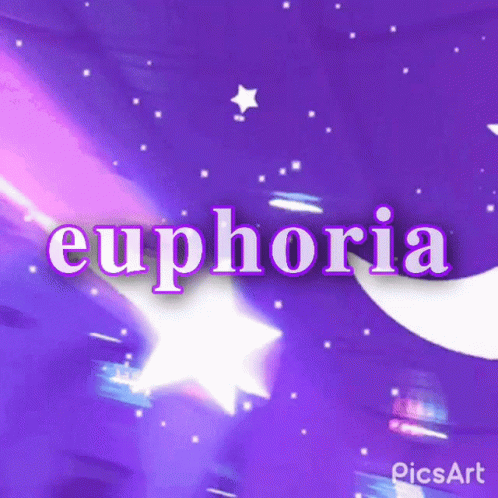 the word euphorisia over a po of a night sky