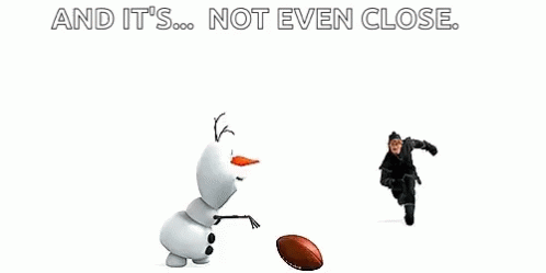 two snowmen that are kicking around some balls