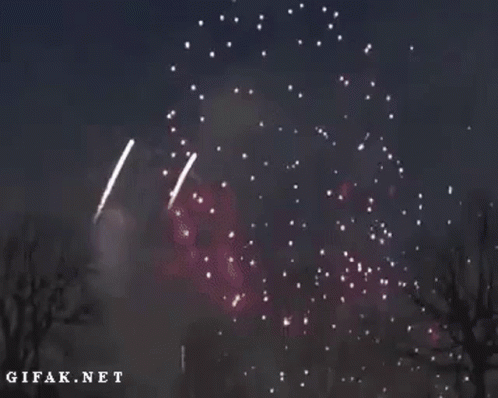 a large group of fireworks on a black sky