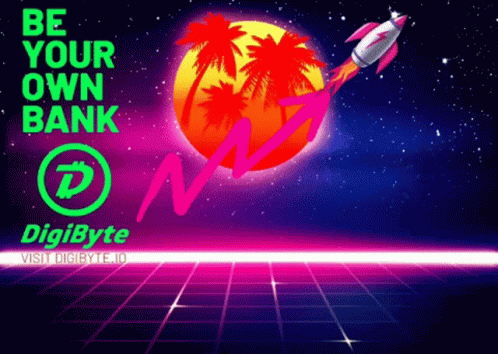 a sign saying be your own bank on a neon background