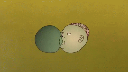 an animated man kissing another person's head in the ocean
