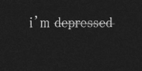 a black and white po of an text message that reads,'i'm depressed '