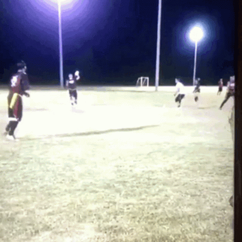 a group of people are playing soccer on the field