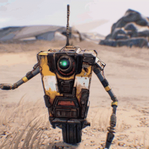 an image of a sci fien robot walking in a field