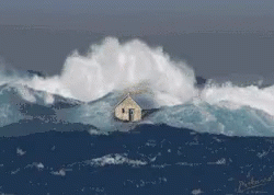 a house that is sitting on top of the water