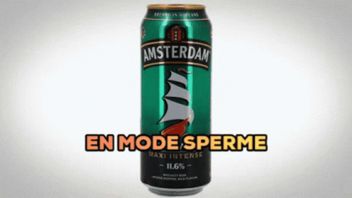 a can of beer, an energy drink with a ship