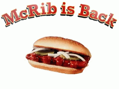 there is a  dog with the words mcrib is back