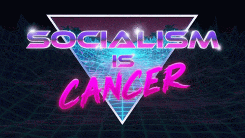 a pyramid with text reading'socialism is cancer '